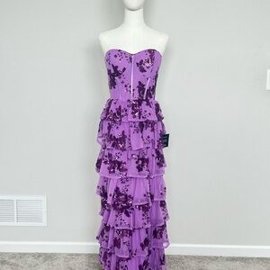 Lulu's Sleeveless Lavender Floral Dress